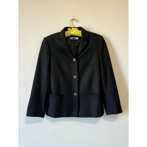 Jil Sander Cashmere Wool Black 3 Button Blazer Womens Made In Italy 36 Small